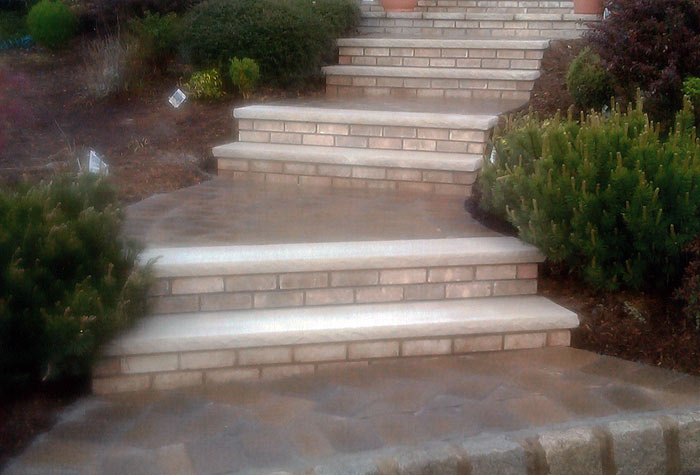 custom steps built by Gio's Custom Masonry