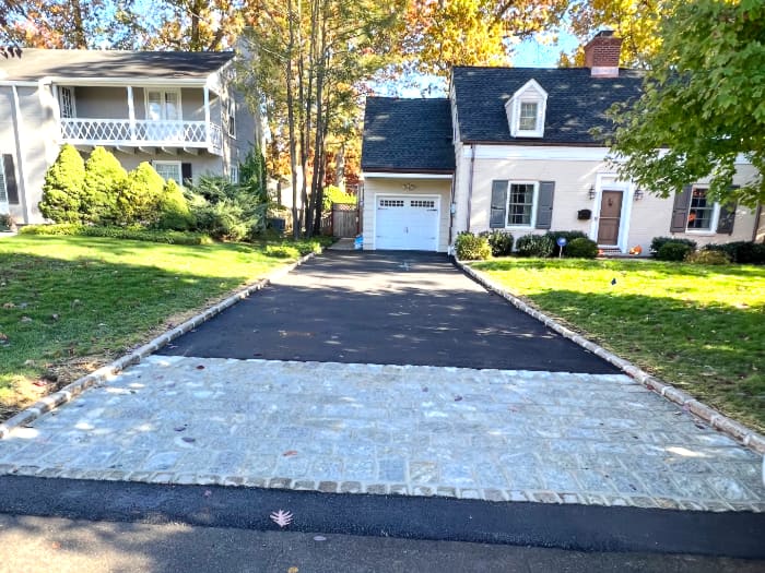 Paver stones driveway project by Gio Masonry Contractors LLC